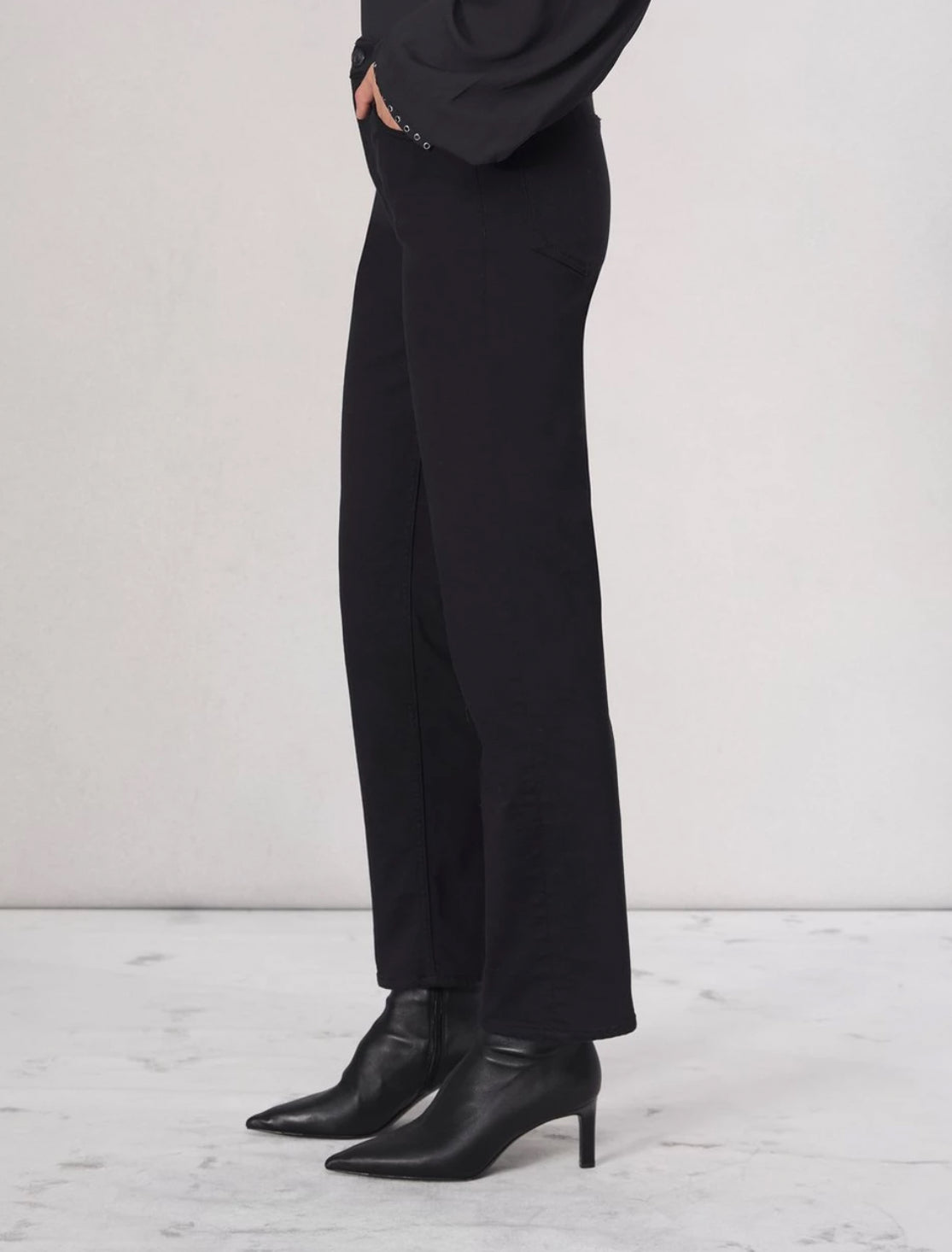 rag & bone Flexi Harlow Straight Jean - Black