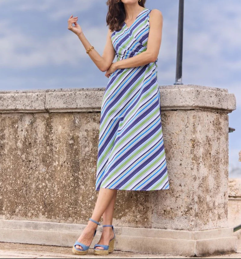 Jude Connally Easton Dress Stretch Poplin - Umbrella Stripe Navy