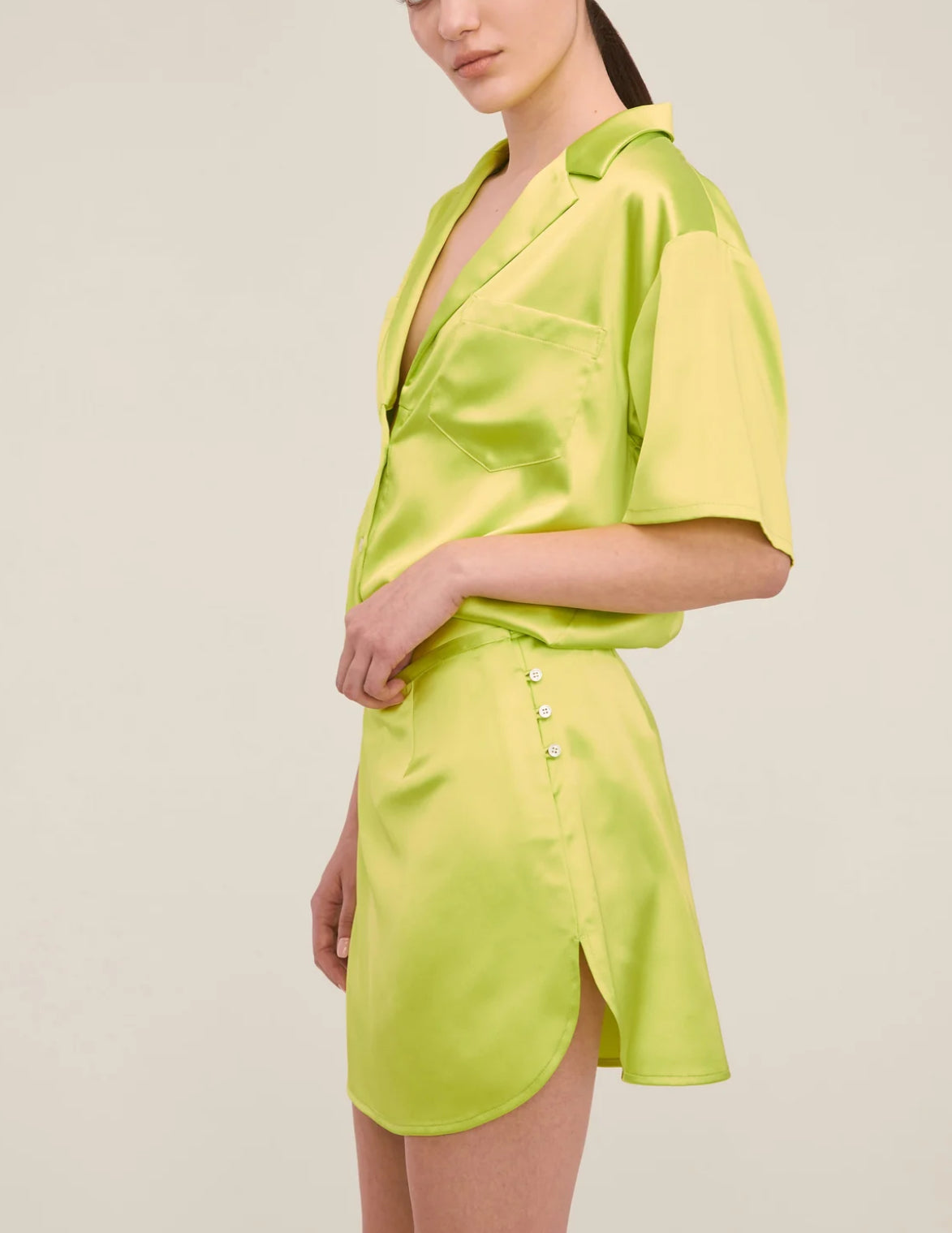 Marissa Webb Margo Camp Shirt - Neon Lime