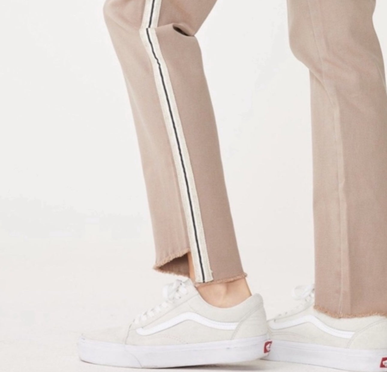 Monrow Racer Stripe Khaki Chino Pants