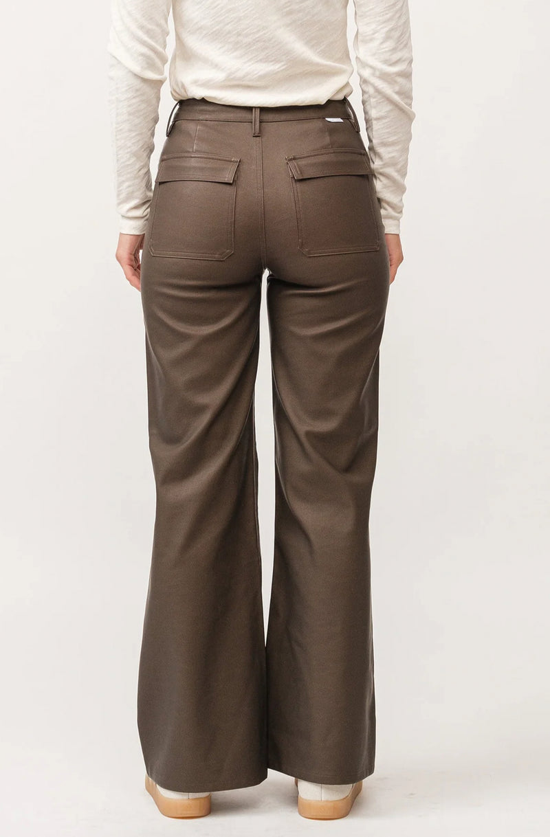 Dear John Fiona Wide Leg Pant - Toasted Coconut Vegan Leather