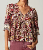 ba&sh Zarry Print Top - Ecru