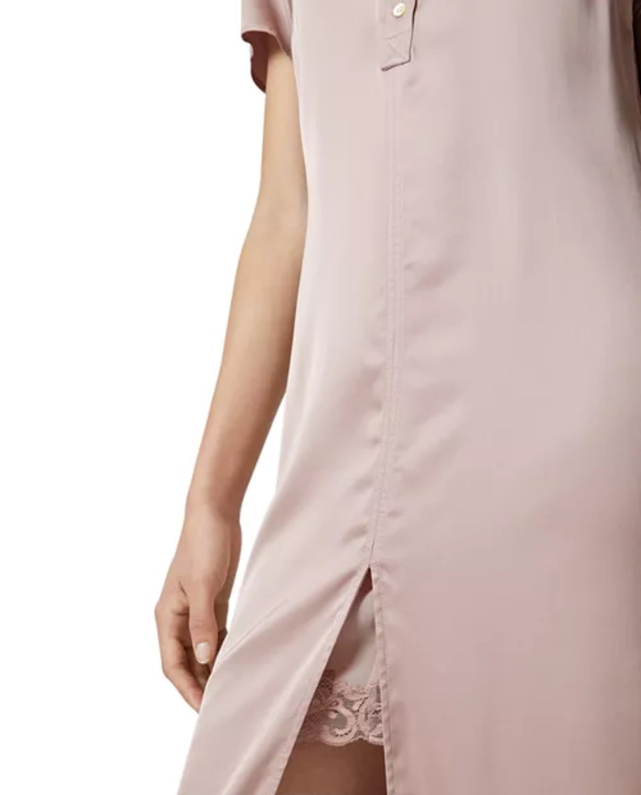 PINKO Washed Satin Polo Dress - Zephyr Pink