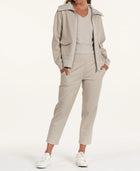 Thrive Société Quinn Rib Trim Trouser - Stone