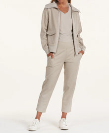 Thrive Société Quinn Rib Trim Trouser - Stone