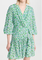 Shoshanna Nicola Floral-Print Ruffle Mini Dress - Spring Green Multi