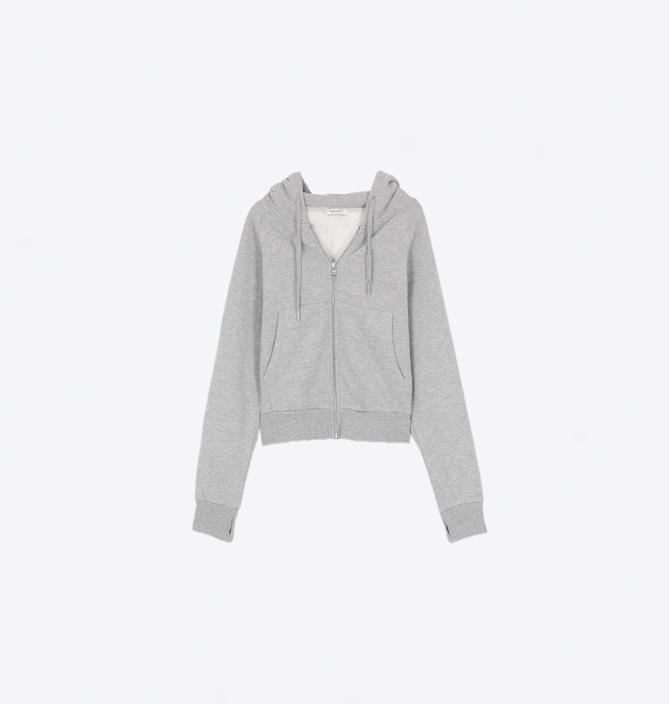 Ragdoll LA Cropped Hoodie W/Zip – Heather Grey