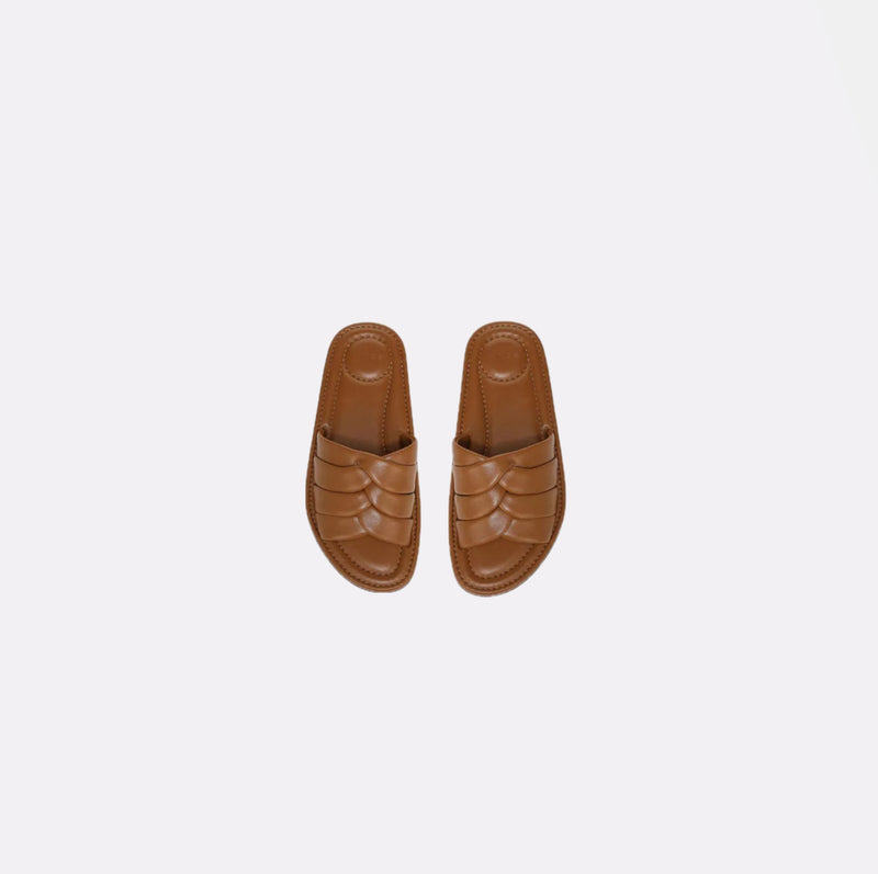 Vince Palmetta Woven Leather Sandals - Dkamber