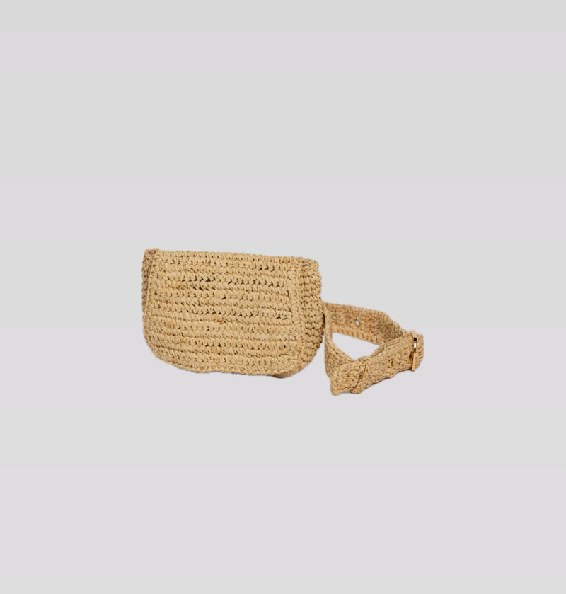 Hat Attack Straw Belt Bag - Natural
