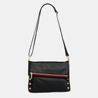 Hammitt VIP LRG Oversized Crossbody Clutch - Black/Brushed Gold/Red Zip