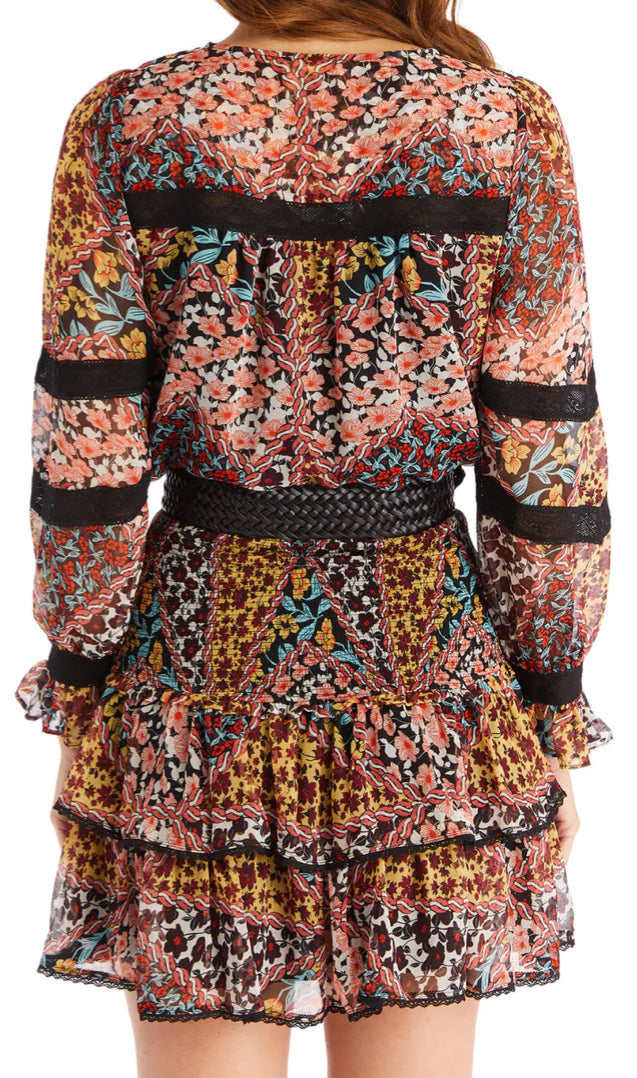 Allison New York Ally Mini Skirt - Floral Patchwork