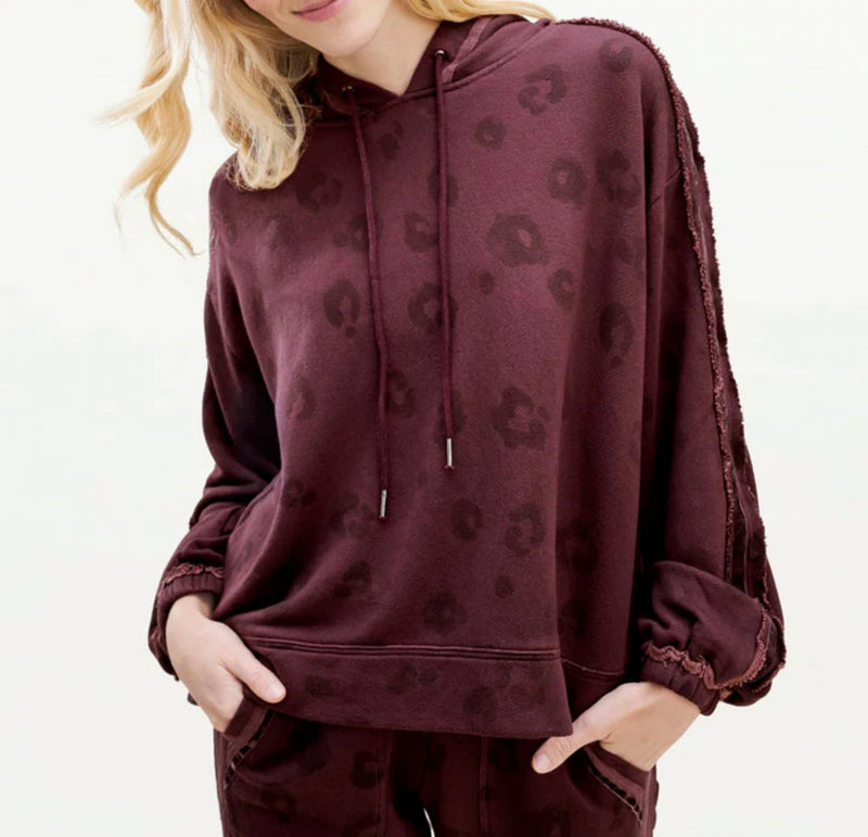 Splendid Corinna Hoodie - Cherry Leopard