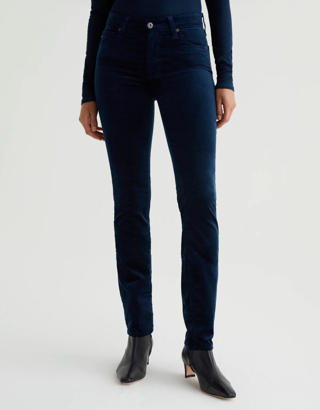 AG Jeans Velvet Mari Extended High Rise Slim Straight - Atlantic Night