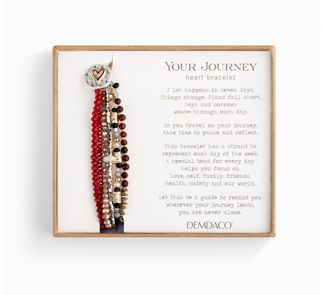 DEMDACO Your-Journey Beaded Love Bracelet - Garnet