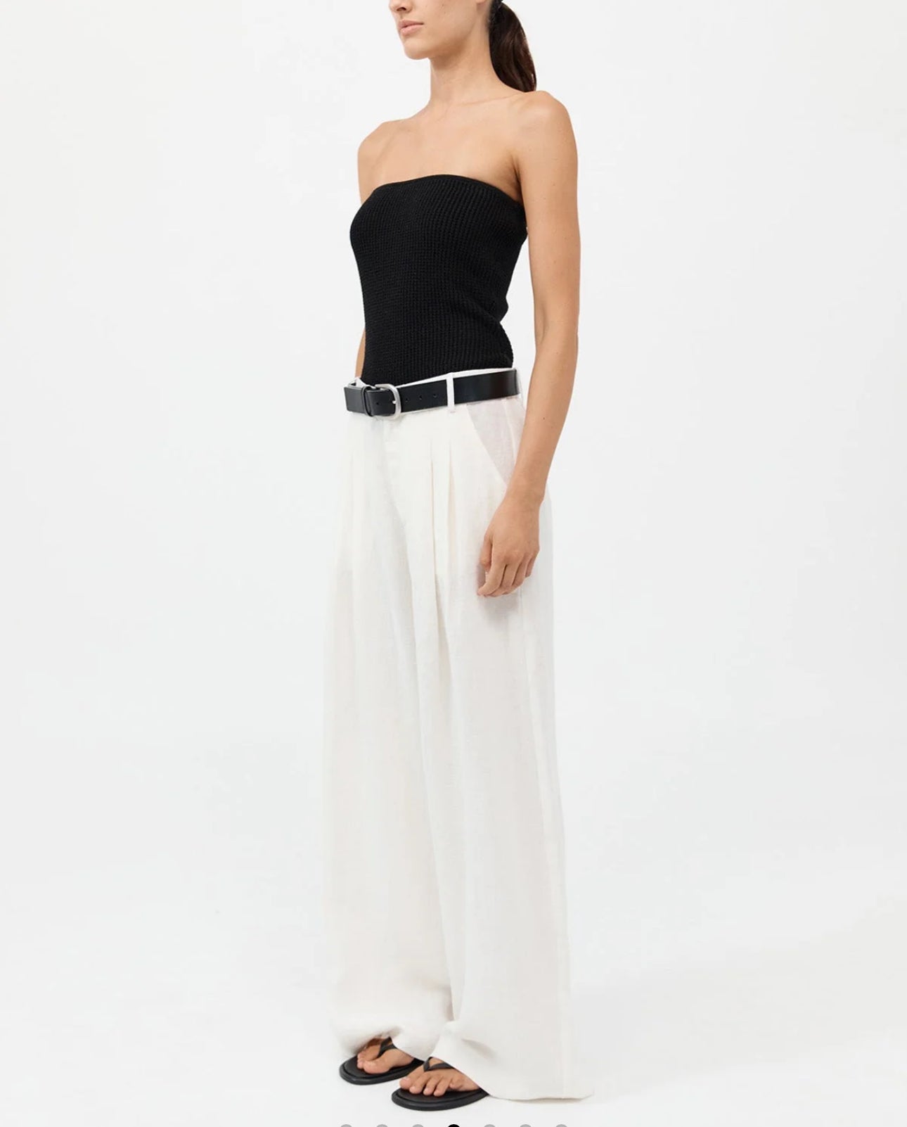 St. Agni Textured Knit Strapless Top - Black