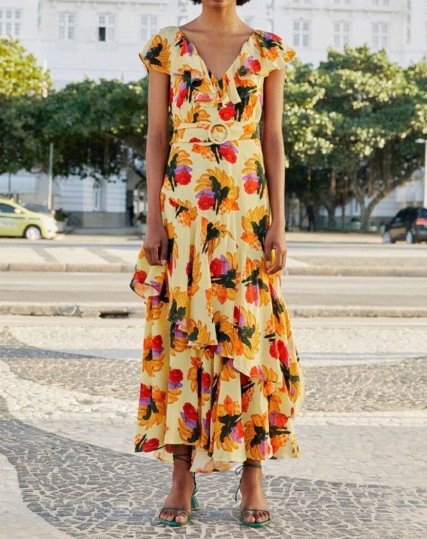 Farm Rio Banana Nest Midi Dress