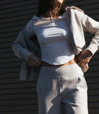 Thrive Société Quinn Rib Trim Trouser - Stone