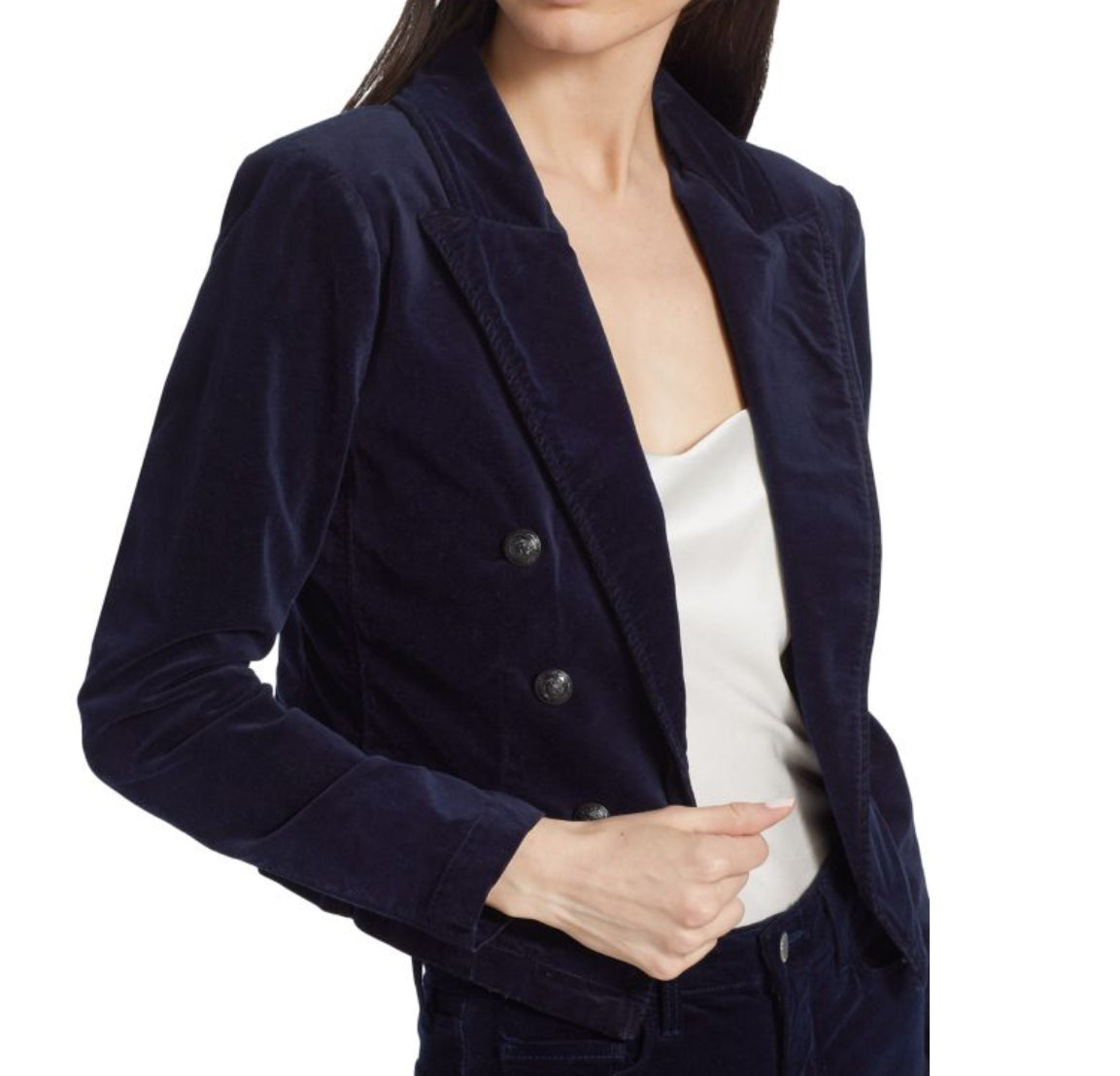 L’Agence Wayne Velvet Blazer - Navy