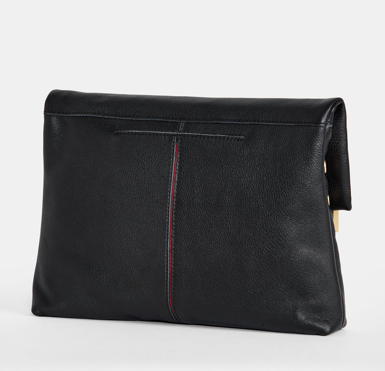 Hammitt VIP LRG Oversized Crossbody Clutch - Black/Brushed Gold/Red Zip