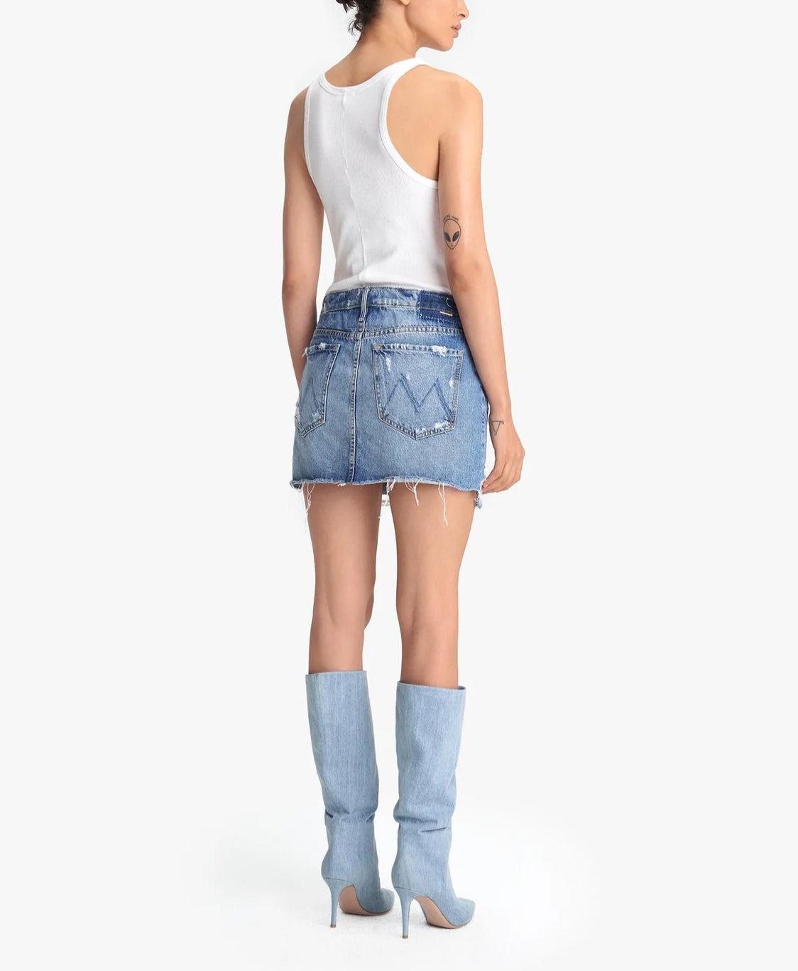 MOTHER Vagabond Denim Skirt - Take Me Even Higher
