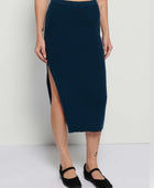 Nation Ltd Zio Skirt With Side Slit - Azure