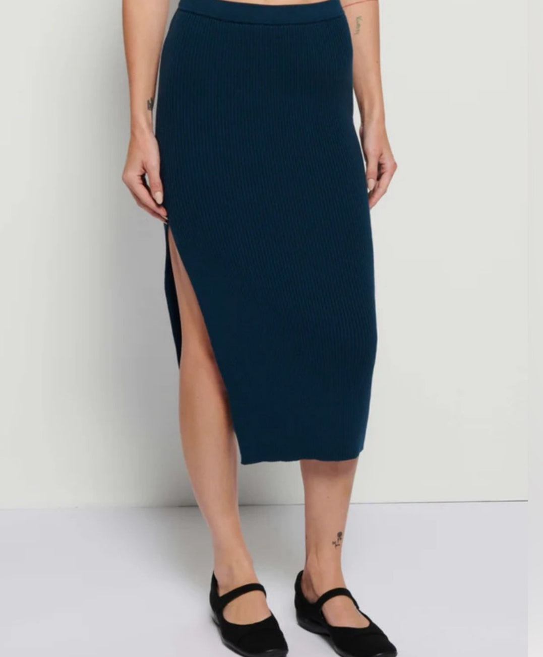 Nation Ltd Zio Skirt With Side Slit - Azure