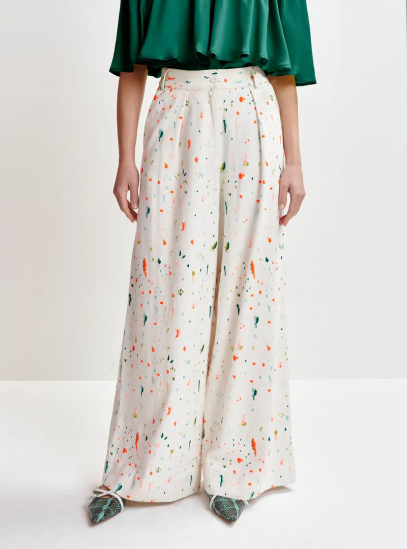 Essentiel Antwerp Hilmington Embroidered Pants - Multicolor/Off-White