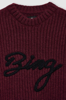 Anine Bing Sydney Crew Sweater Signature - Zinfandel