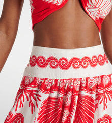 FARM RIO Red Ainika Shell Skirt