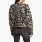 Frame Abstract Jacquard Crew Neck Sweater Mohair - Black Bone