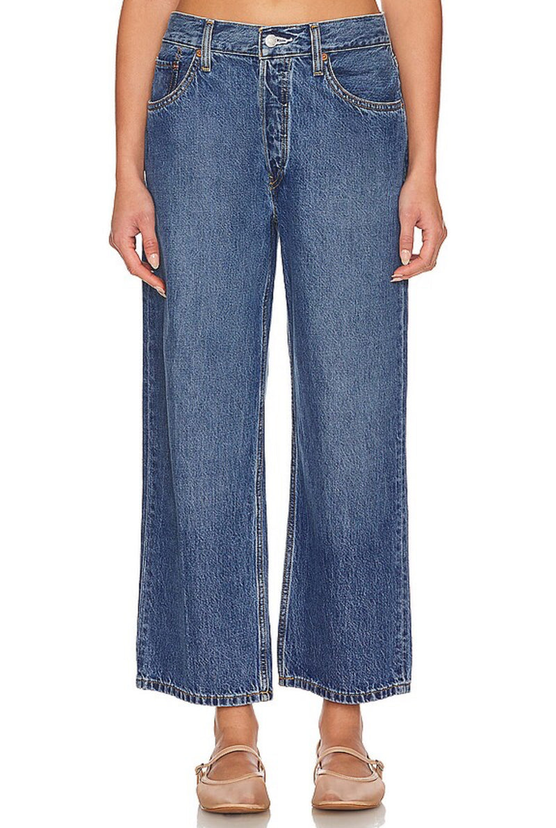 Re/Done Loose Crop Jeans - Peyote Flow