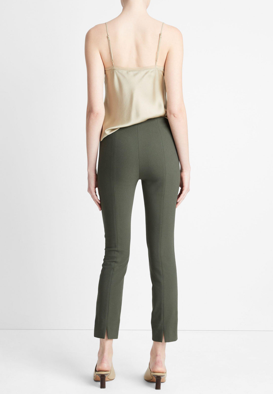 Vince Italian Stitch-Front Seam Legging - Night Pine