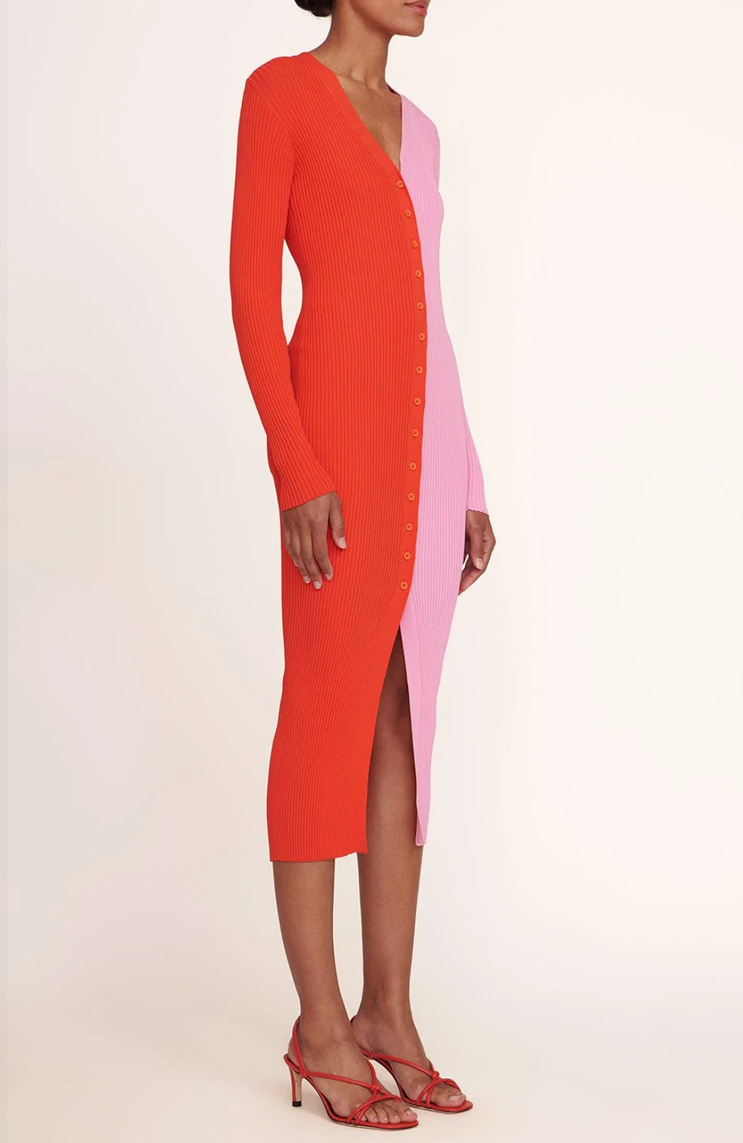 STAUD Shoko Sweater Dress - Poppy Rosebud