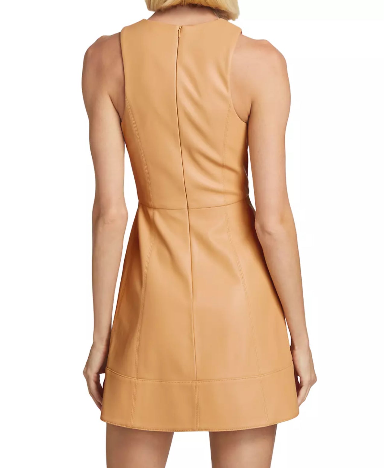 Alexis Lorenza Faux-Leather Fit & Flare Minidress - Dune