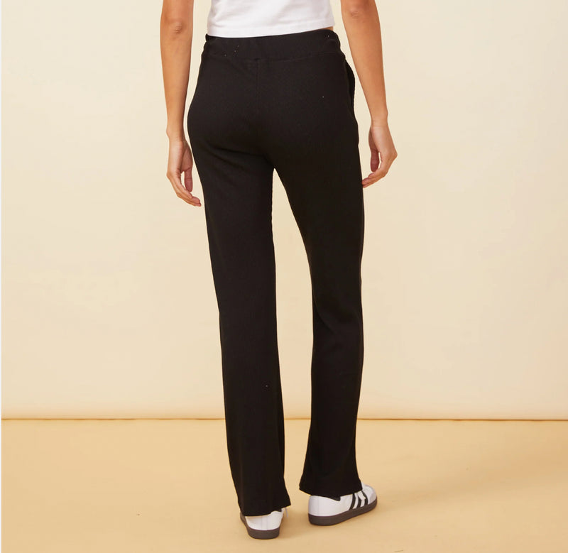 Monrow Rib Around Town Pant - Black