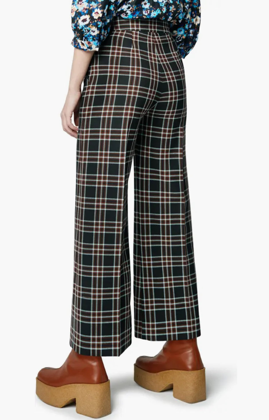 Smythe Wide Leg Culottes - Black Plaid