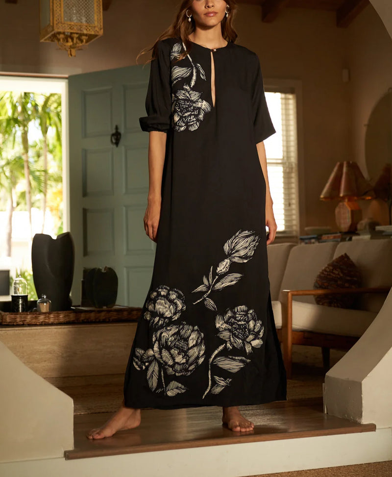 Carolina K Hera Kaftan - Belen Floral Black