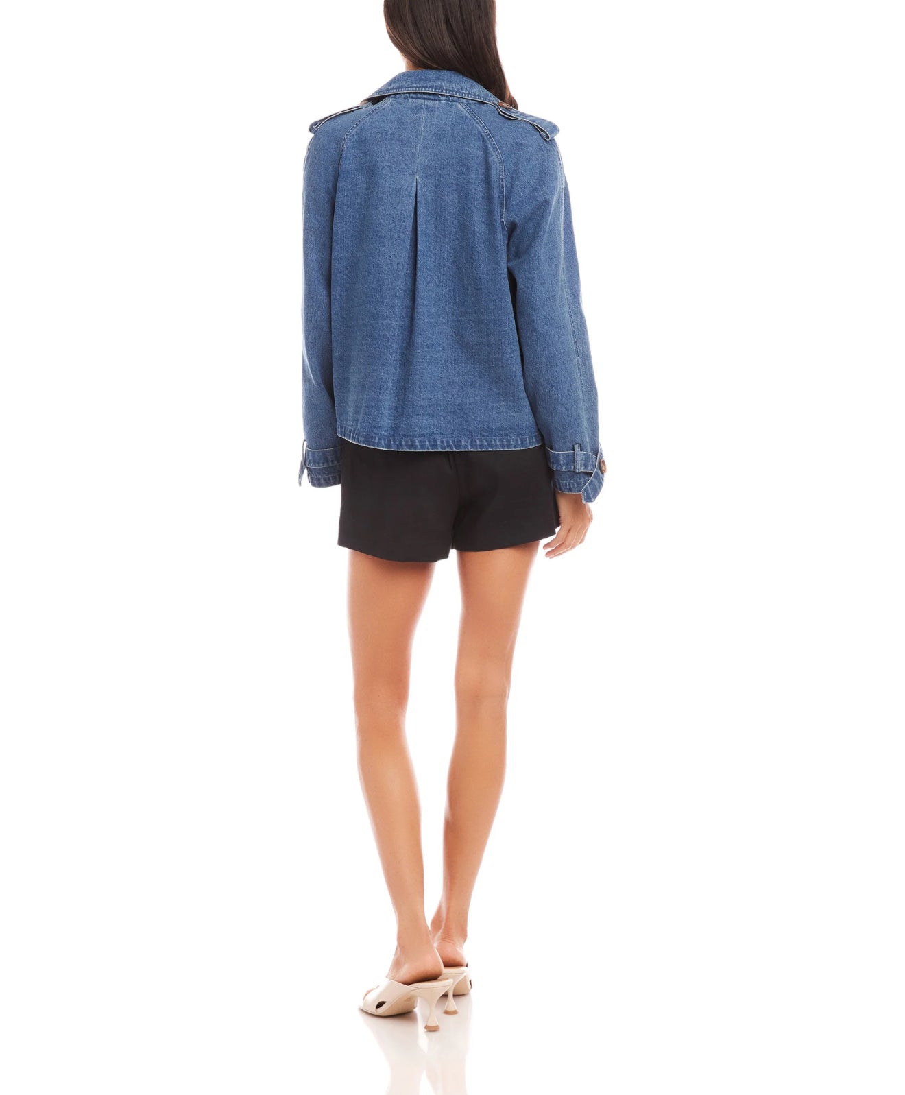 Fifteen Twenty Chelsea Cropped Trench Jacket - Denim