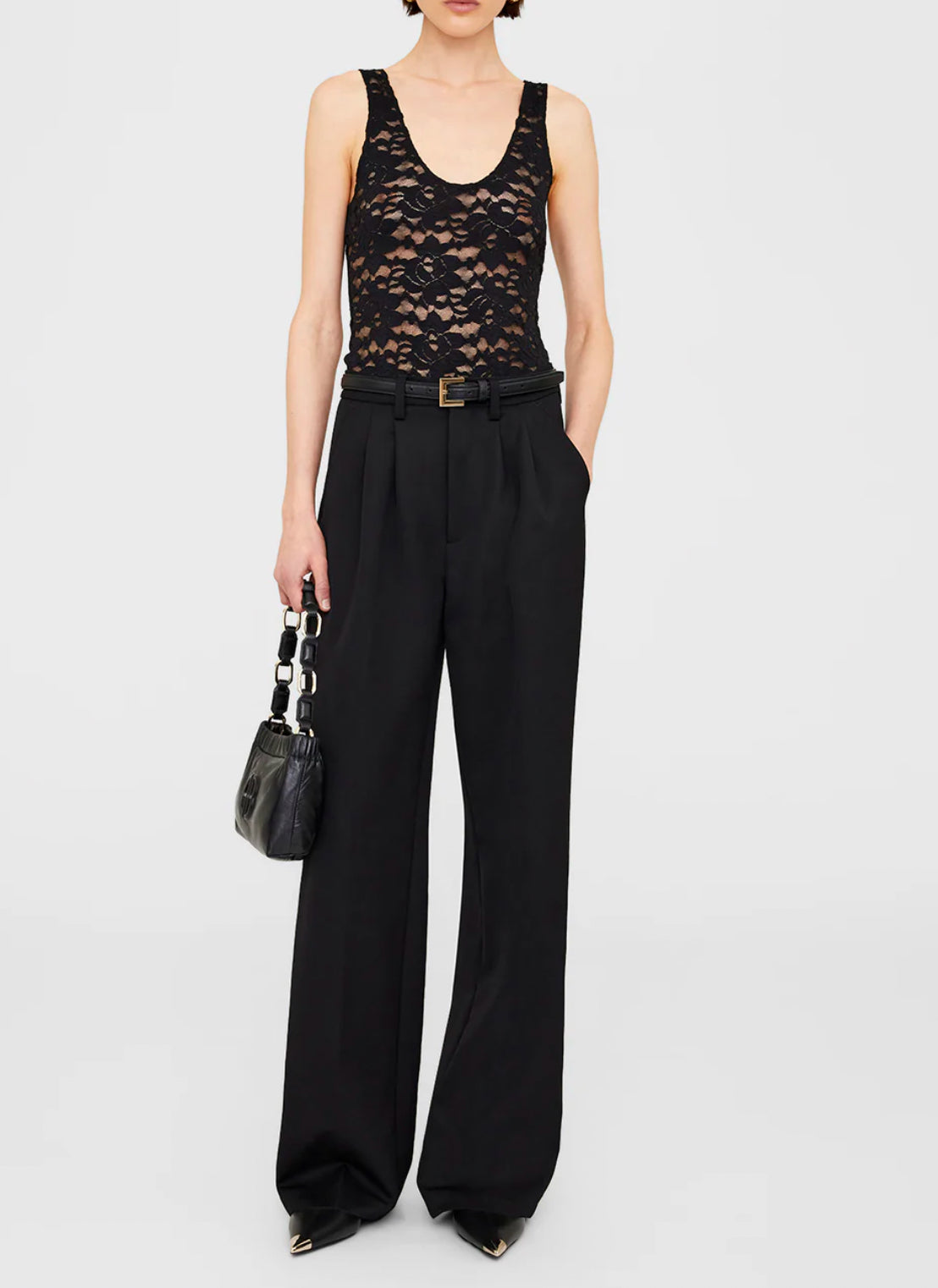 Anine Bing Carrie Wool Trousers - Black