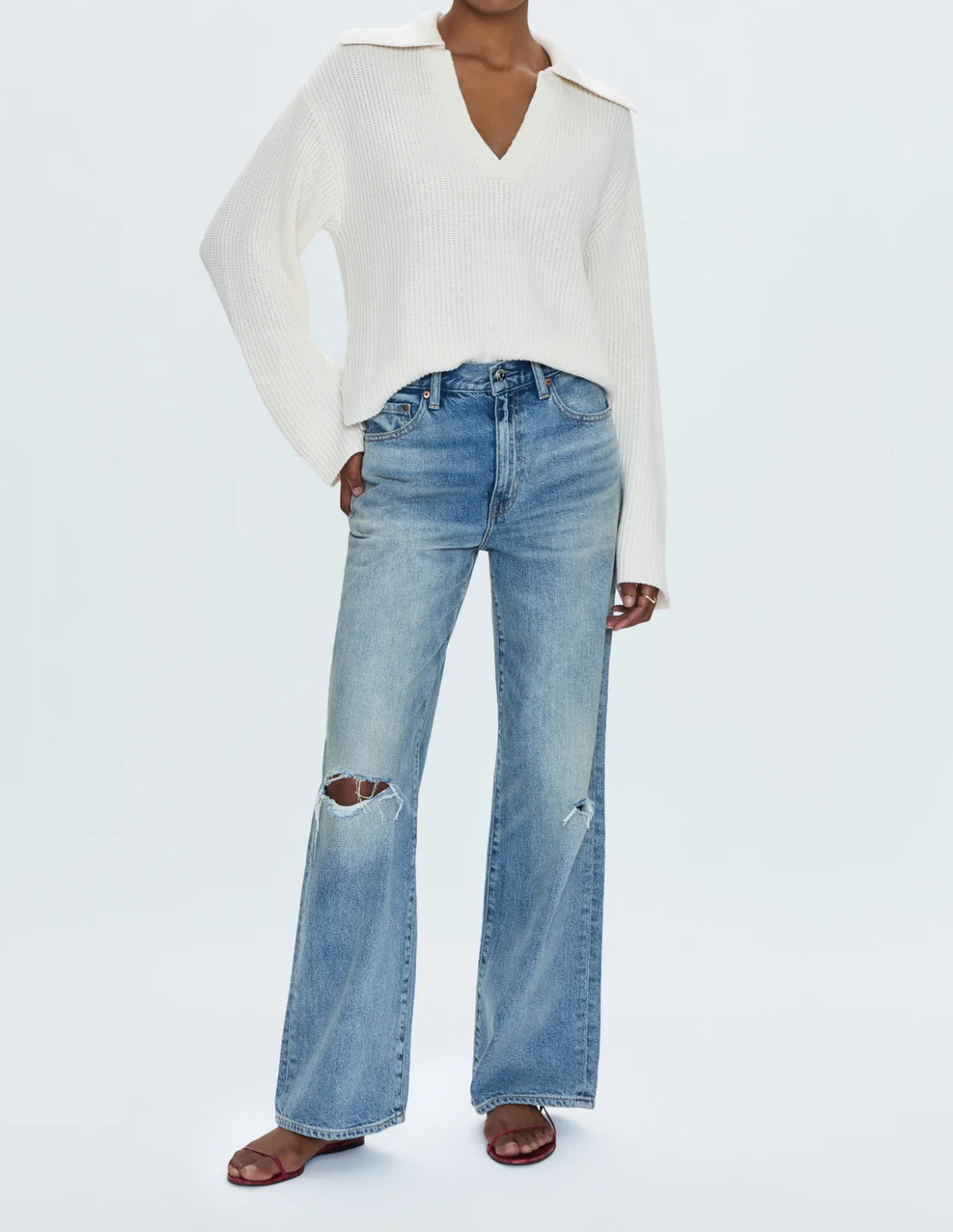 Pistola Hendrix High Rise Baggy Jean - Apprentice Distresse