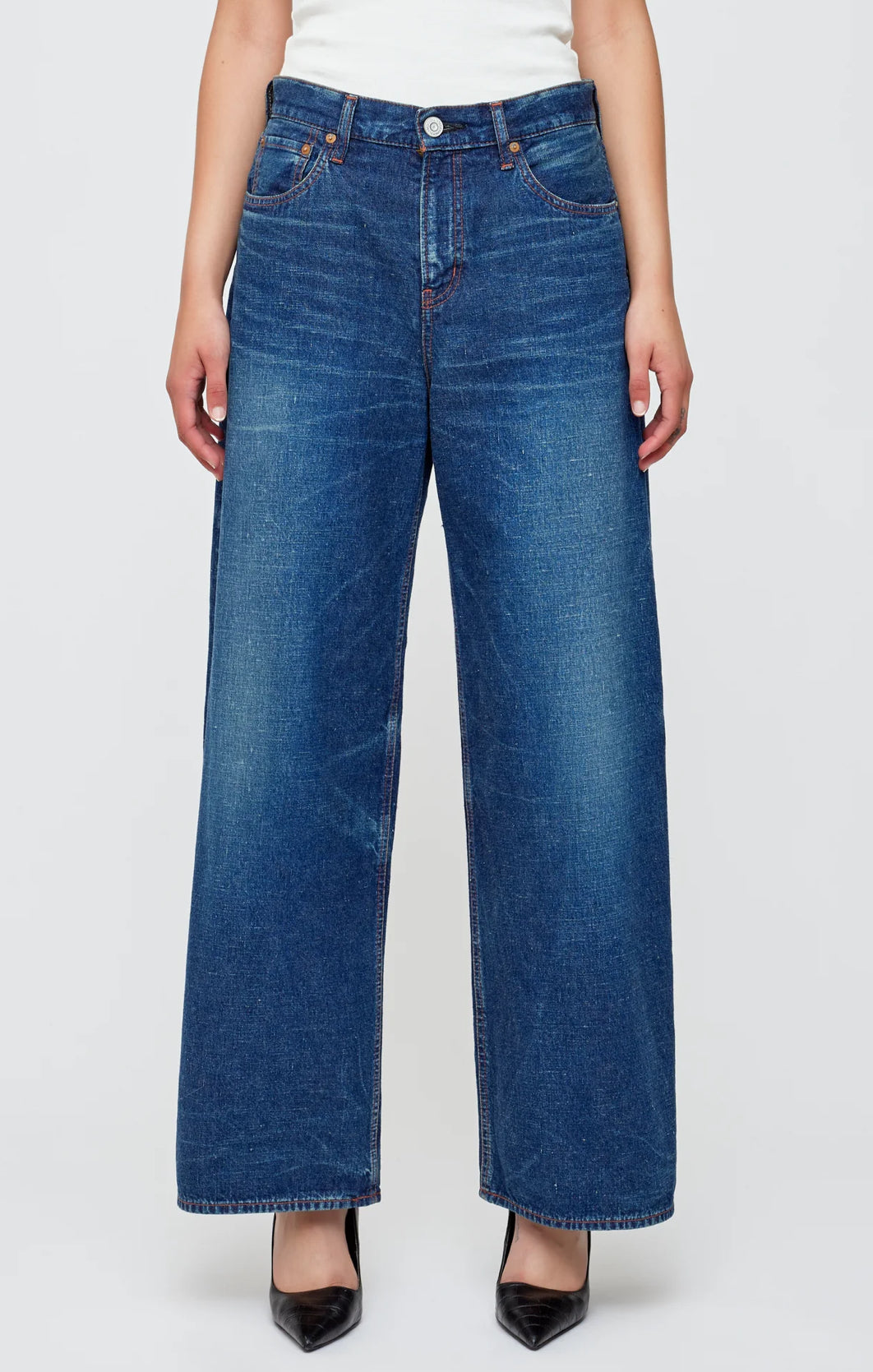 Moussy Vintage Emporia Super Wide Pants - Dark Blue