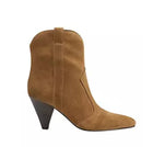 Marc Fisher LTD. Carissa Pointed Toe Pull On Booties - Cognac Suede