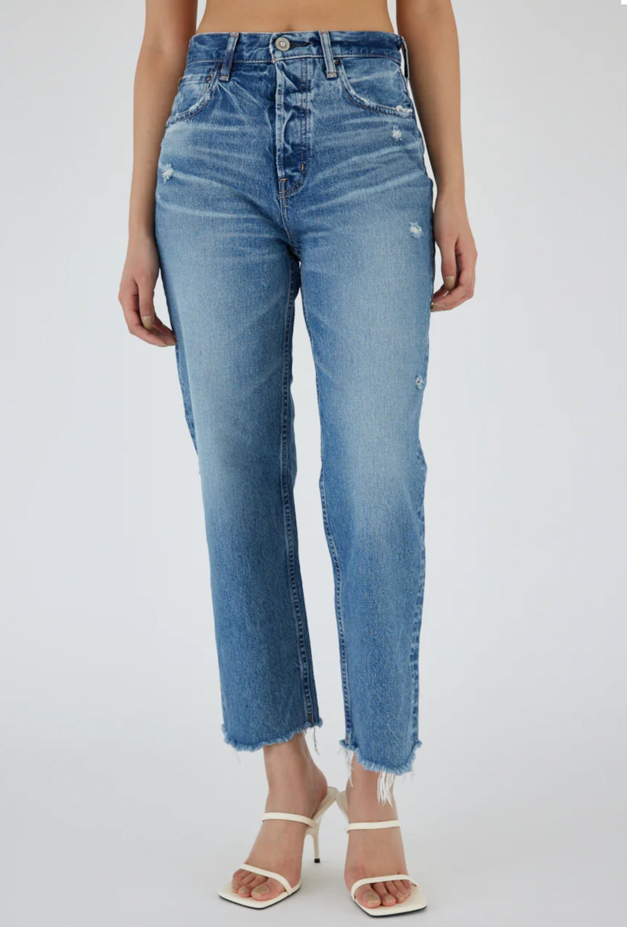 Moussy Vintage Peccole Wide Straight - Dark Blue