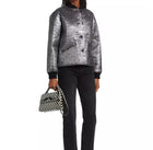 The Great. Quilted Metallic Bomber Jacket