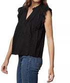 Velvet by Graham & Spencer Liana Cotton Lace Inset Top - Black