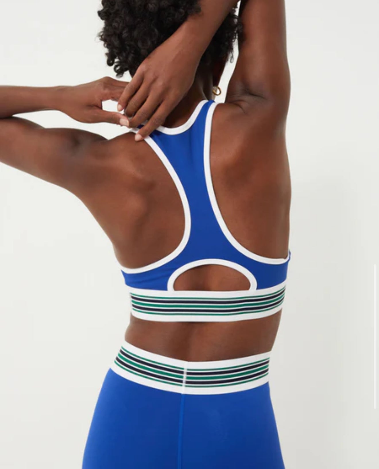 Lacoste x Bandier Multi Striped Band Bralette - Cobalt