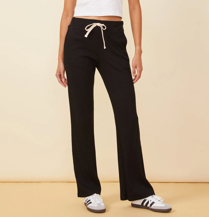 Monrow Rib Around Town Pant - Black