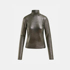 Essentiel Antwerp Stretch Jersey Turtleneck Top - Silver