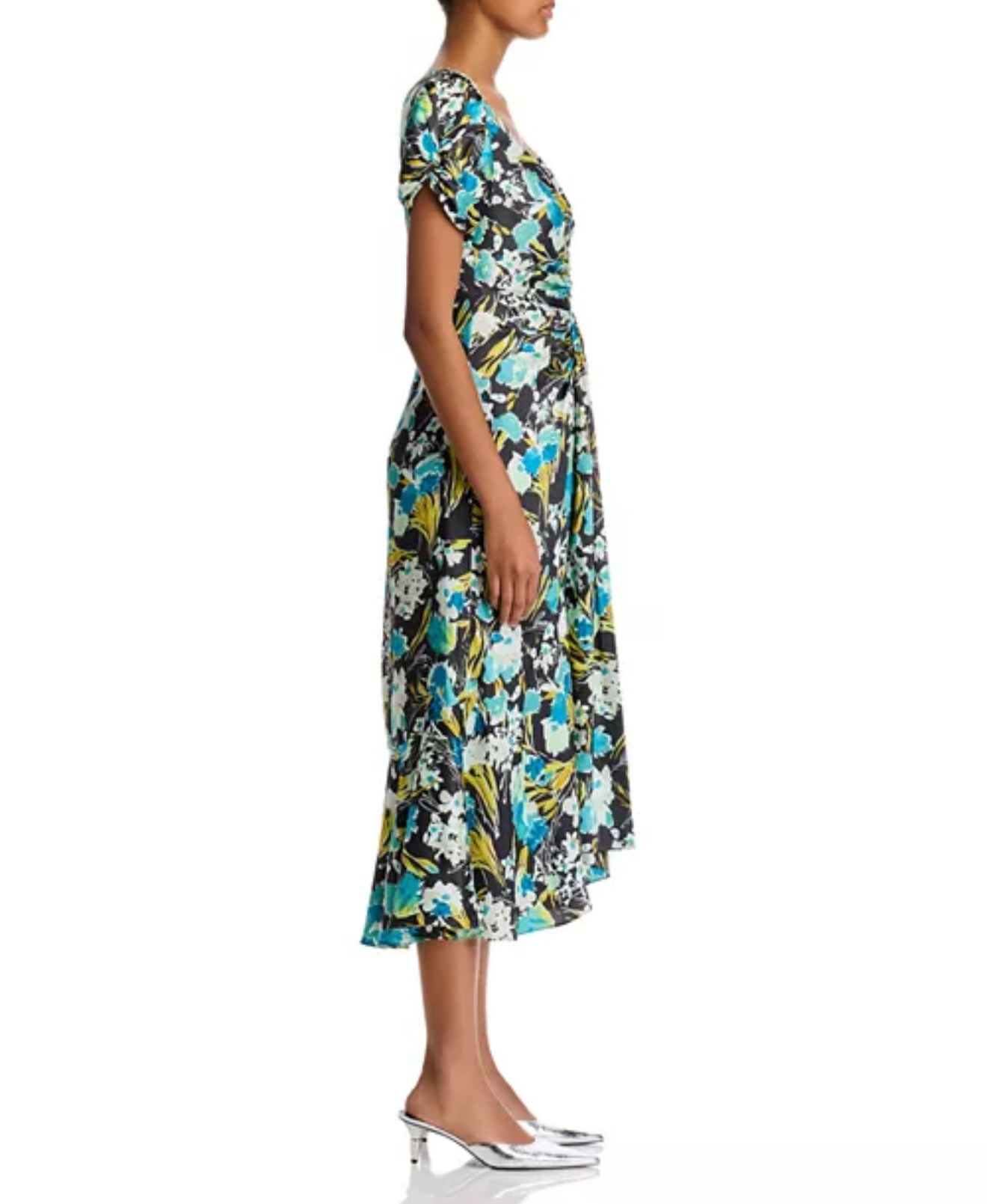 Cinq à Sept Tossed Floral Walker Dress - Obsidian Multi