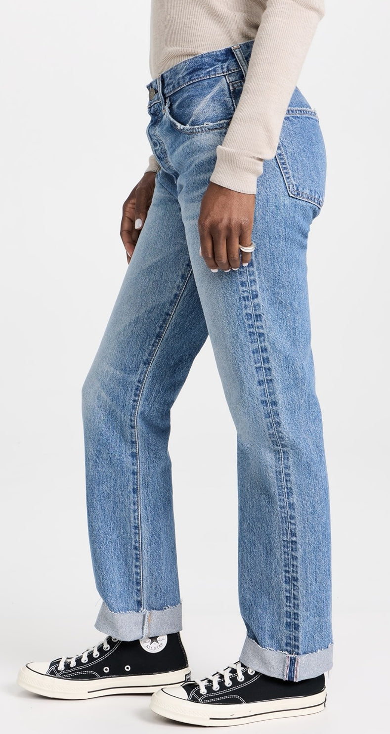 Moussy Vintage Seagraves Straight Leg Jeans - Light Blue